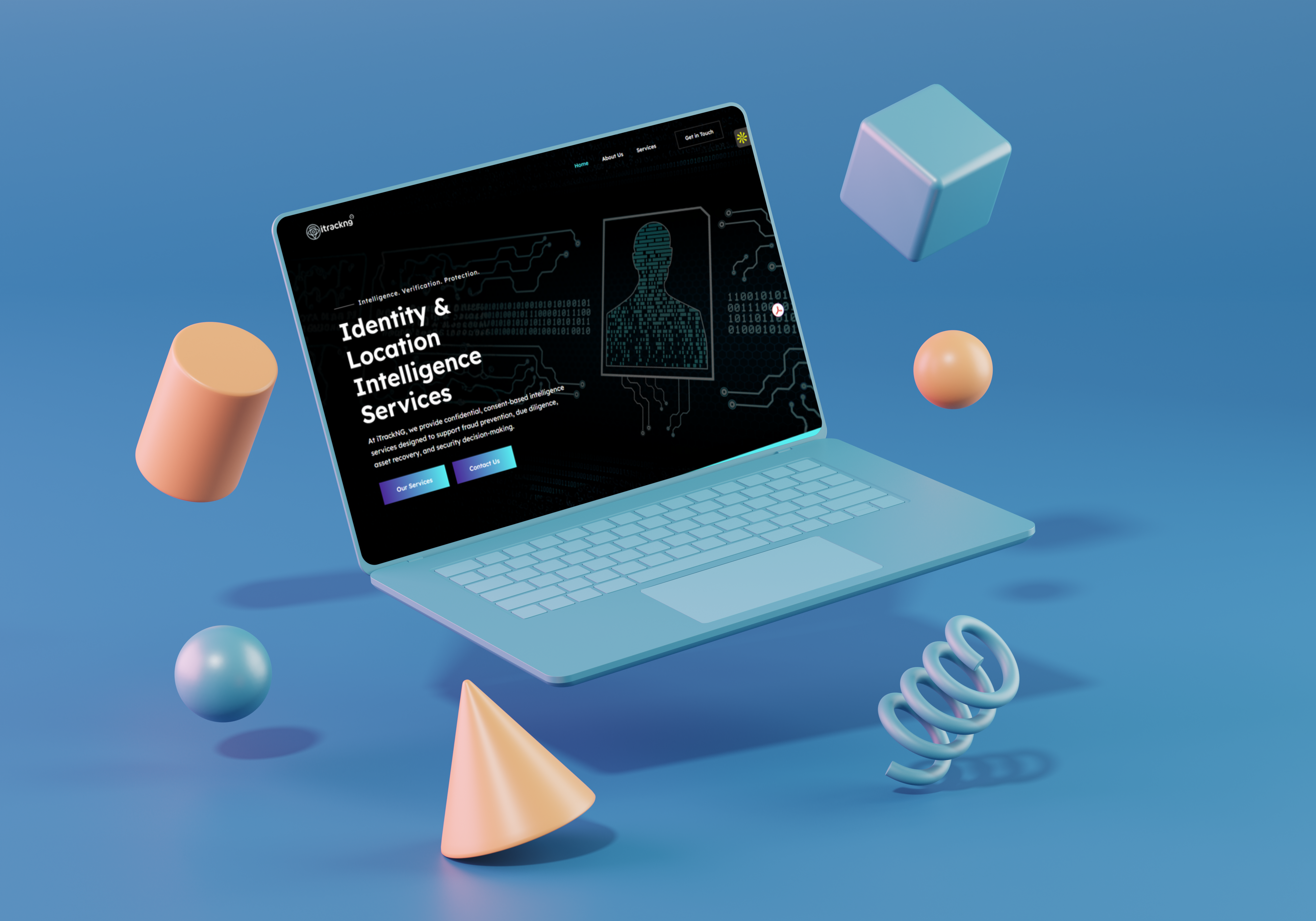 iTrack NG website mockup
